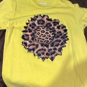 T shirt - leopard sunflower